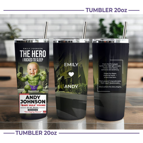 Personalized Baby Hulk Tumbler – Funny CNN Parody Gift for Superhero Moms